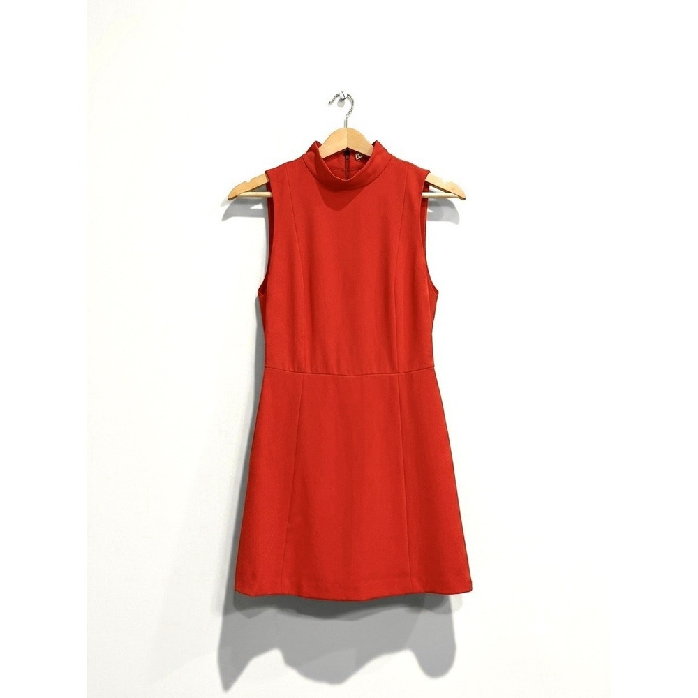 Alice + Olivia Mock Neck Sleeveless Red Mini Dress Built In Shorts Size 2